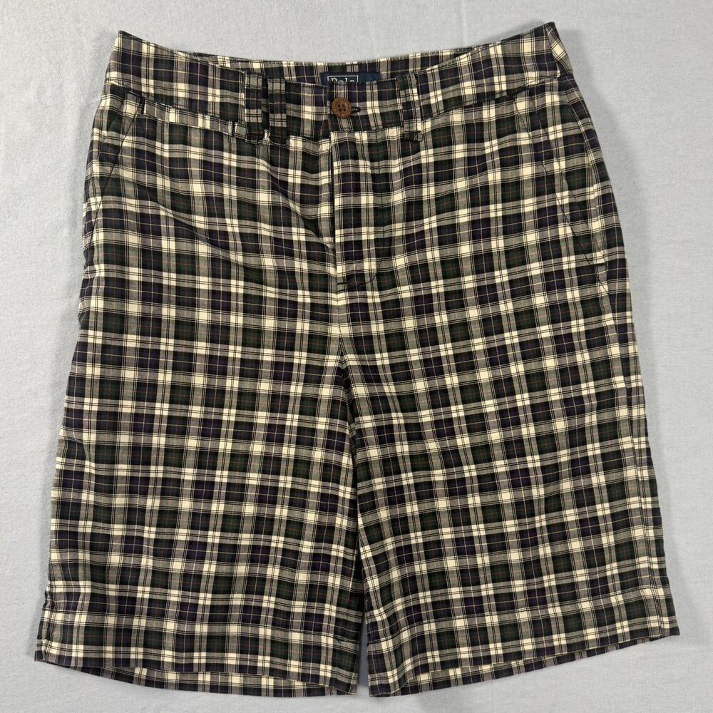 Polo Ralph Lauren Boys Plaid Bermuda Shorts Size 14 Cotton Zip Pockets